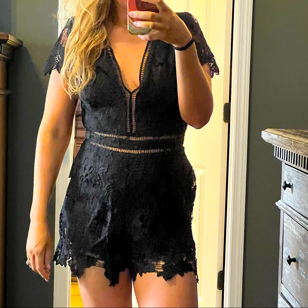 Black lace romper